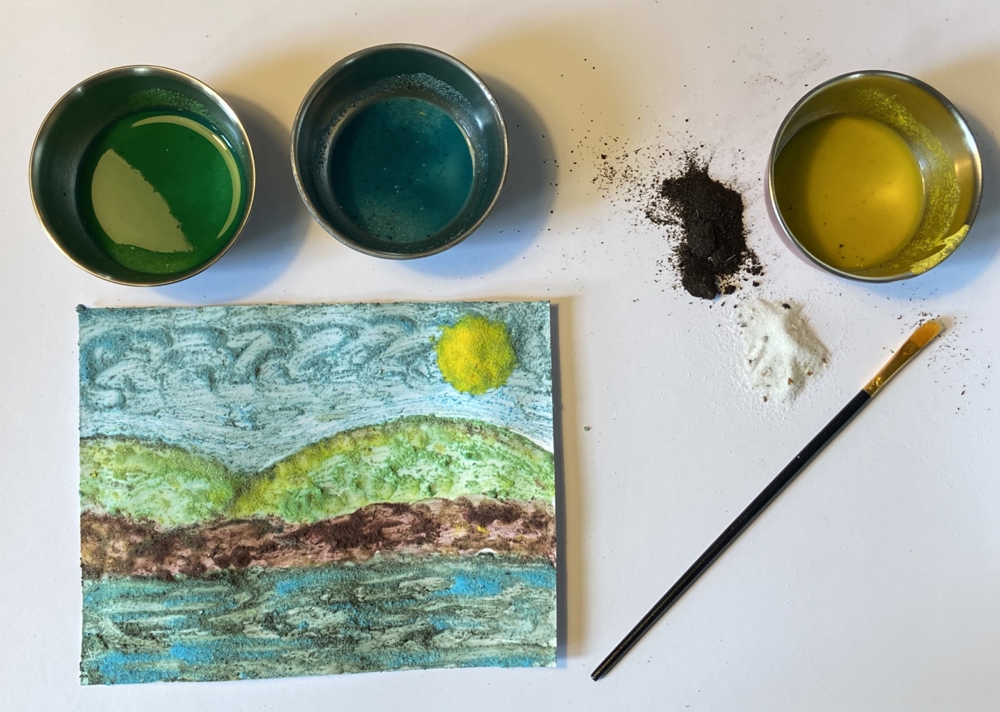 schilderij van natuurverf-foto: Gígja Reynisdóttir
