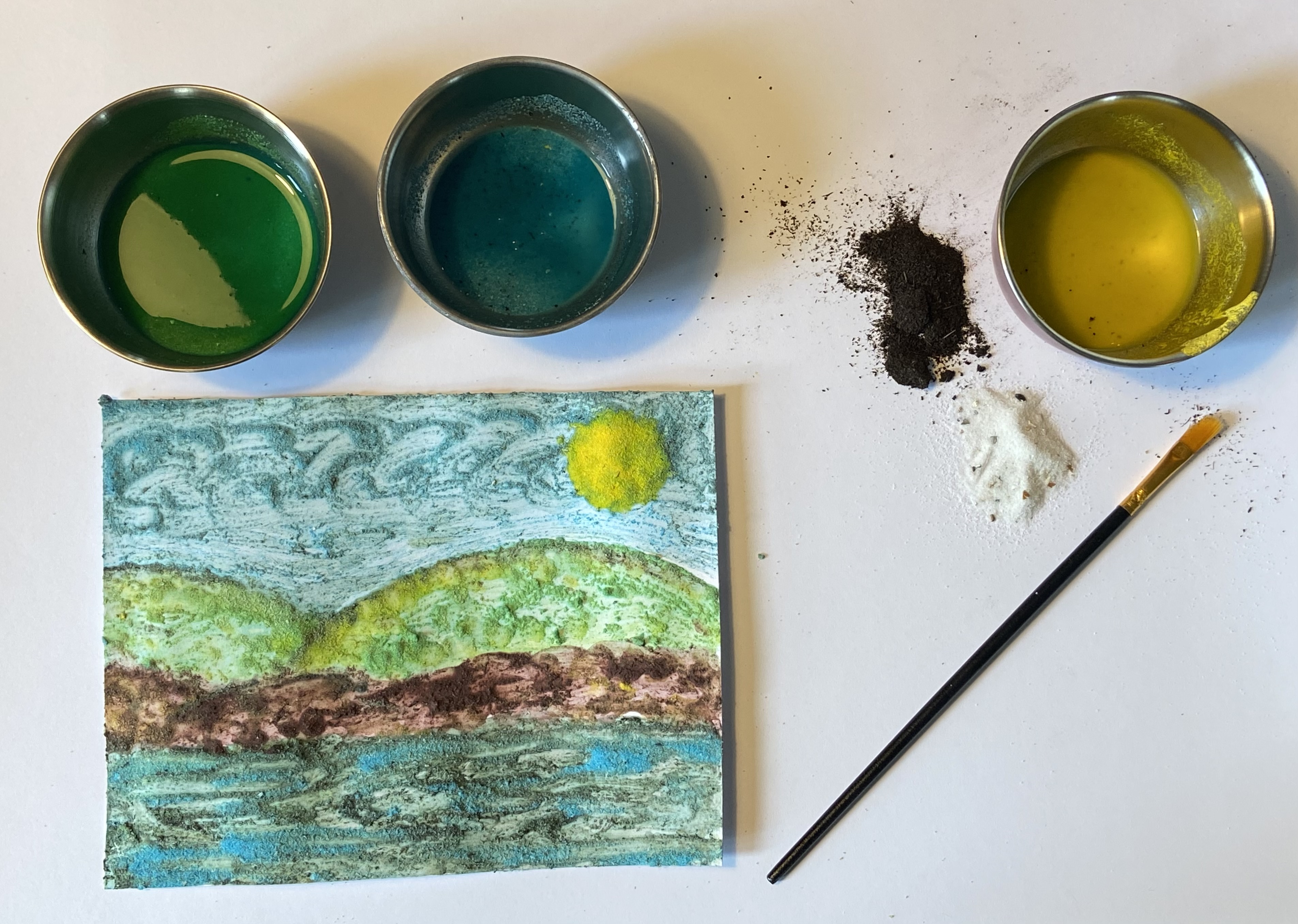 schilderij van natuurverf-foto: Gígja Reynisdóttir